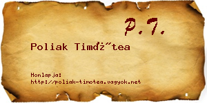 Poliak Timótea névjegykártya
